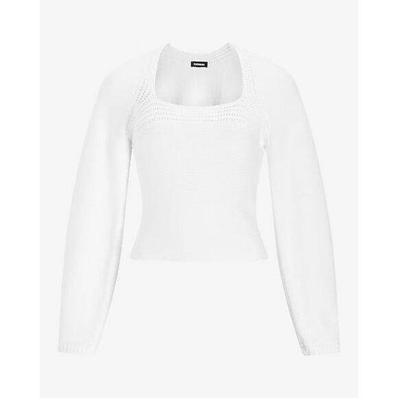 Express Square Neck Fitted Pullover Sweater M - Picture 5 of 5